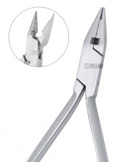 IDC-394 JARABACK Pliers with T/C Cuttrs. Ideal for precise bending and forming loops in light wires up to .020".Set of 3 grooves assures a firm grip.T/C Cutter formation makes it more versatile and cuts hard wires easily.Box Joint.  Stainles