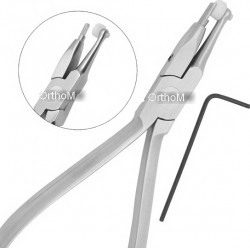 IDC-427 ADHESIVE Removing Pliers. Tip design allows access to remove adhesive in practically any area of the mouth. Double ended carbide top is replaceable for repeated uses for long time.Replaceable Opposing Teflon stud top withstands high heat