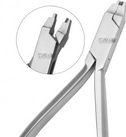 IDC-04-0304 Hook Crimping Plier. Designed to crimp stops,hooks,and posts to arcwire.The slot fits over the base of the hook while holding it tight while crimping.Box Joint.Stainless Steel
